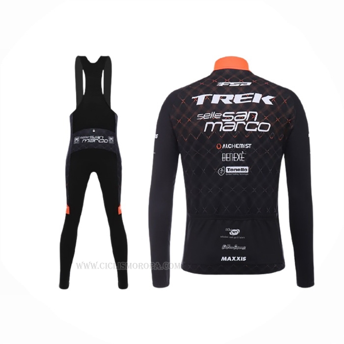 2017 Ropa Ciclismo Trek Selle San Marco Negro Mangas Largas y Culotte Lunga